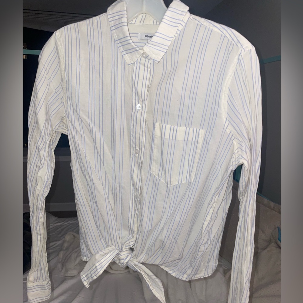 Madewell tie front button up